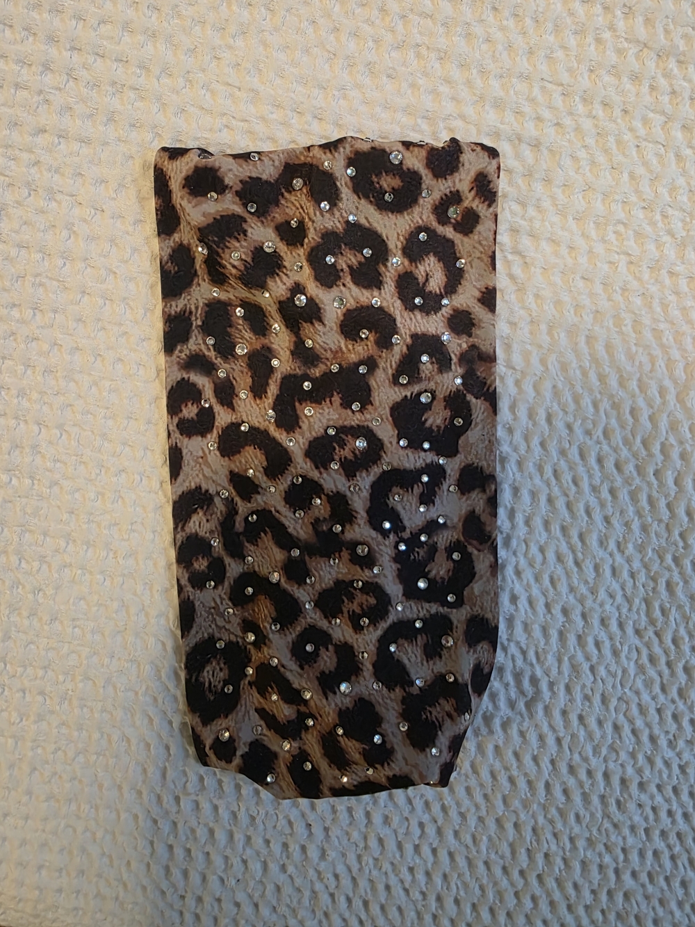 Leopard Print Rhinestone Sunglasses Case